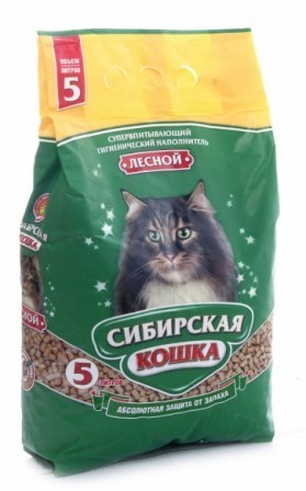 Сибирская Кошка - Наполнитель для кошек Лесной 5 л (древесный)