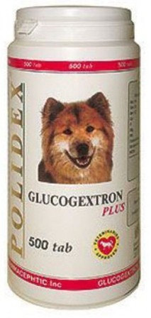 Polidex Glucogextron Plus (Полидекс Глюкогекстрон Плюс) - Витаминная добавка для собак лечение суставов и восстановление хрящевой ткани 500 таб.