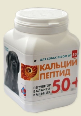 Мультитоник Кальций Пептид 50+ - Витаминная добавка с кальцием для собак крупных пород 150 капс.