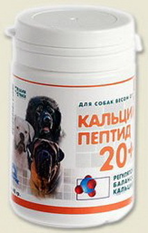Мультитоник Кальций Пептид 20+ - Витаминная добавка с кальцием для собак средних пород 130 гр