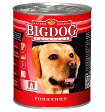 BIG DOG (Биг Дог) - Консервы для собак Говядина 850 гр