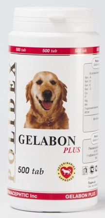 Polidex Gelabon Plus (Полидекс Гелабон Плюс) - Витаминная добавка для собак для профилактики и лечения заболеваний опорно-двигательного аппарата 500 таб.