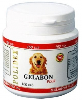 Polidex Gelabon Plus (Полидекс Гелабон Плюс) - Витаминная добавка для собак для профилактики и лечения заболеваний опорно-двигательного аппарата 150 таб.
