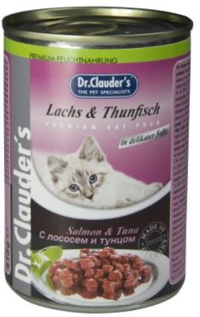 Dr. Clauder's (Др. Клаудер'с) - Консервы для кошек Кусочки в соусе - Лосось-тунец 415 гр