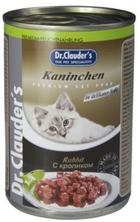 Dr. Clauder's (Др. Клаудер'с) - Консервы для кошек Кусочки в соусе - Кролик 415 гр