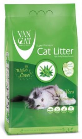 VanCat (ВанКэт) - Комкующийся наполнитель бентонитовый, с ароматом алое вера, без пыли 10 кг