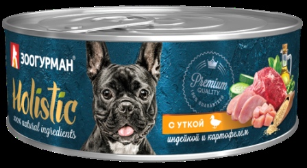 Holistic Dog - Консервы для собак С уткой, индейкой и картофелем 100 гр