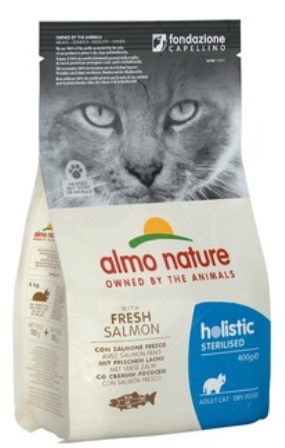 Almo Nature Sterilised (Алмо Натюр Стиралайзд) - Сухой корм для кастрированных кошек с лососем и рисом 0,4 кг