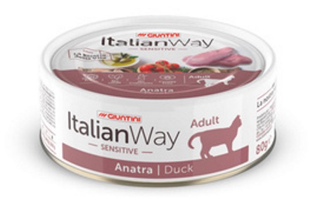 ITALIAN WAY - Консервы для кошек с чувствительным пищеварением с уткой 80 гр
