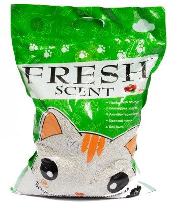 FRESH SCENT - Наполнитель комкующийся Свежесть ЯБЛОКО 10 л