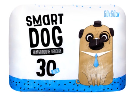 Smart Dog - Впитывающие пеленки для собак 60*60, 30 шт.