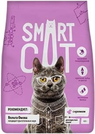 Smart Cat - Для взрослых кошек с кроликом 1,4 кг