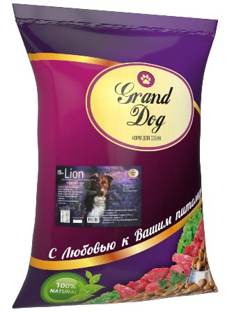 Grand Dog - Lion Premium Class на рыбной основе для собак крупных и средних пород 10 кг