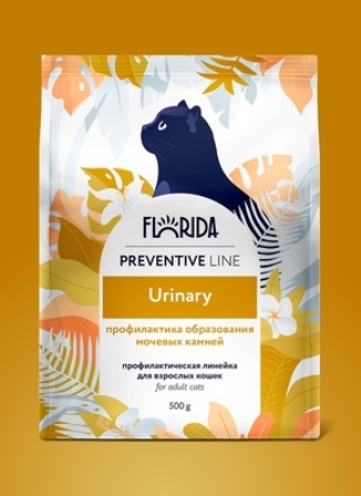 Florida Urinary - Сухой корм для кошек Профилактика образования мочевых камней 500 гр