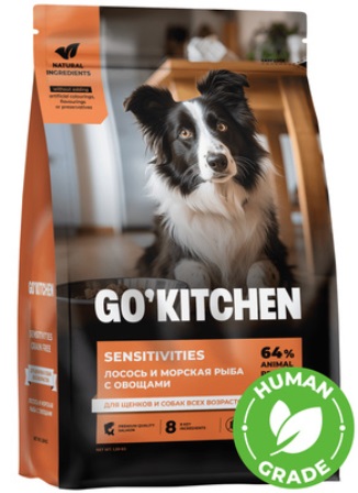 Go Kitchen Grain Free Salmon+Sea Fish DR - Корм для собак всех пород и возрастов (БЕЗЗЕРНОВОЙ, лосось и морская рыба) 5,44 кг