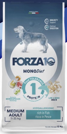 Forza Medium Diet Pesce 24/11 - Корм для взрослых собак средних пород из океанической рыбы с микрокапсулами (монобелковый, полнорационный, гипоаллергенный) 1,5 кг