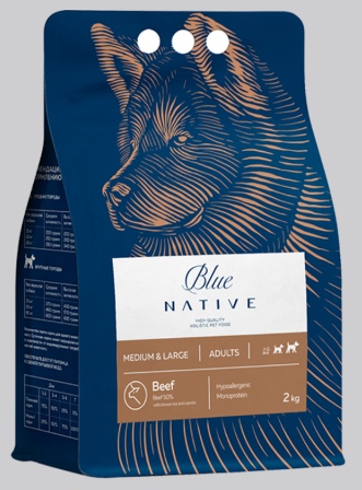 BLUE NATIVE HOLISTIC - Корм ХОЛИСТИК ГОВЯДИНА (гранула 1,5 - для средних и крупных пород) 2 кг