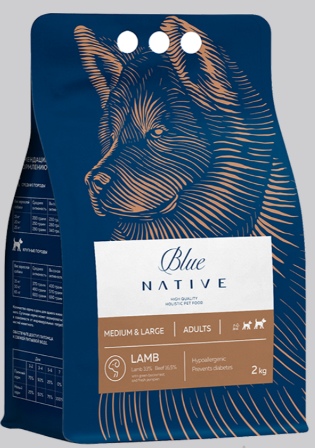 BLUE NATIVE HOLISTIC - Корм ХОЛИСТИК ЯГНЕНОК (гранула 1,5 - для средних и крупных пород) 10 кг