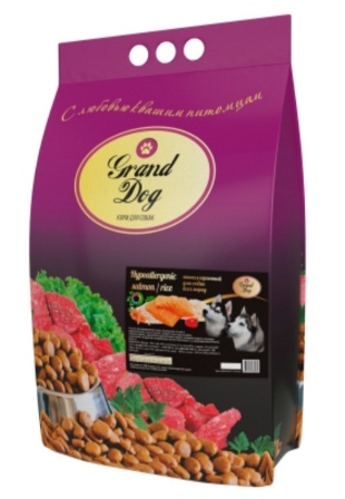 Grand Dog - Hypoallergenic Salmon/rice гипоаллергенный корм рыба/рис для взрослых собак всех пород 3 кг