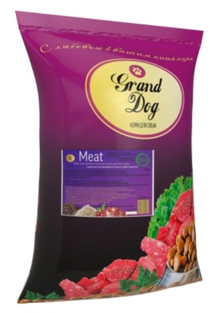 Grand Dog - Meat корм супер премиум класса для собак средних и крупных пород с кусочками бараньих мясопродуктов 20 кг