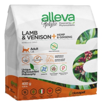 ALLEVA HOLISTIC CAT ADULT Lamb&amp;Venison - Корм для взрослых кошек Ягненок и Оленина (БЕЗЗЕРНОВОЙ) 400 гр