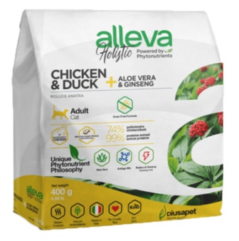 ALLEVA HOLISTIC CAT ADULT Chicken&amp;Duck - Корм для взрослых кошек Курица и Утка (БЕЗЗЕРНОВОЙ) 400 гр