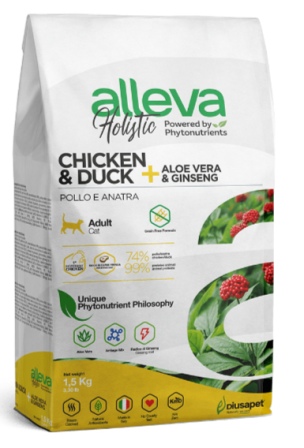 ALLEVA HOLISTIC CAT ADULT Chicken&amp;Duck - Корм для взрослых кошек Курица и Утка (БЕЗЗЕРНОВОЙ) 1,5 кг