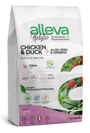 ALLEVA HOLISTIC KITTEN Chicken&amp;Duck - Корм для котят Курица и Утка (БЕЗЗЕРНОВОЙ) 1,5 кг