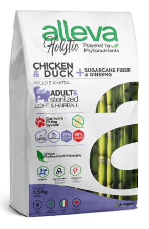 ALLEVA HOLISTIC NEUTERED CAT Chicken&amp;Duck - Корм для стерилизованных кошек и котят Курица и Утка (БЕЗЗЕРНОВОЙ) 10 кг