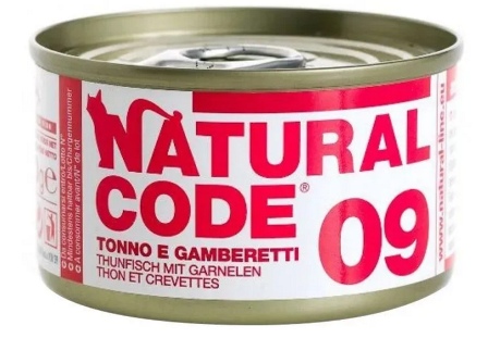 Natural Code - Консервы для кошек Тунец и креветки Волокна 80 гр (Тайланд)