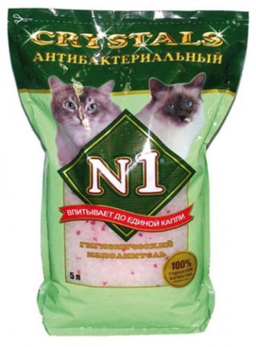 №1 Crystals Antibacterial (№1 Кристалс Антибактериал) - Наполнитель силикагелевый антибактериальный (для кошек) 5 л