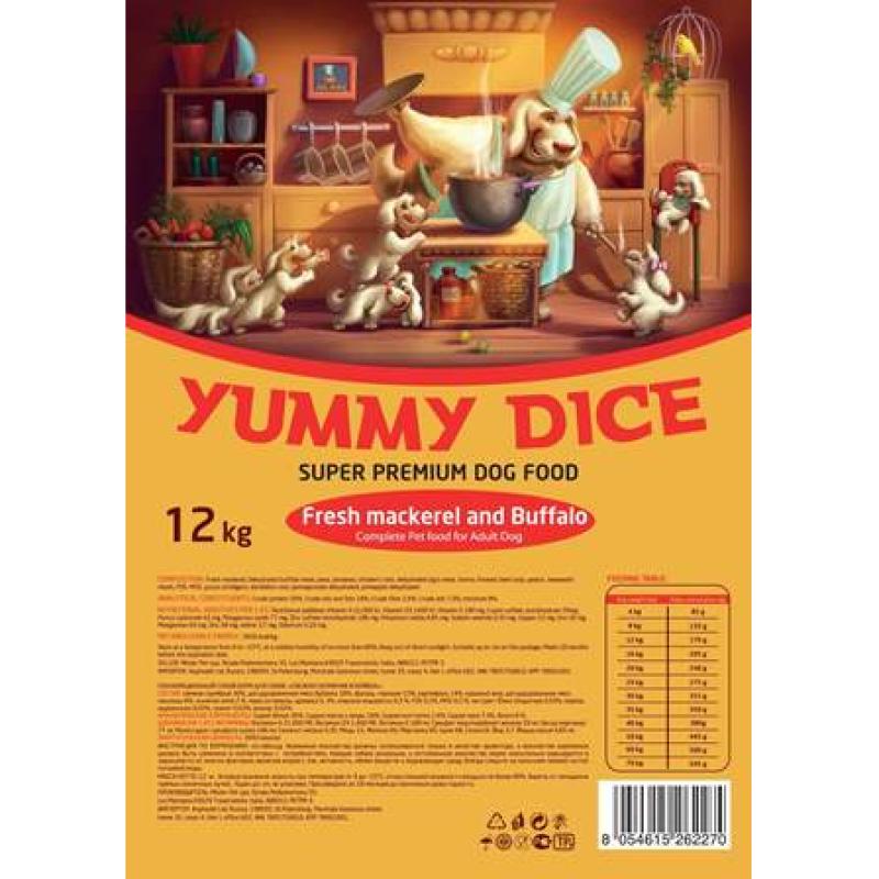 Yummi Dice - Сухой корм для собак Буйвол и скумбрия 20 кг
