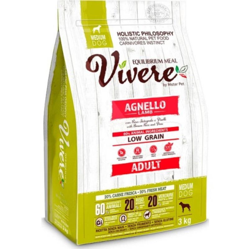 Vivere - Сухой корм для собак средних пород ягненок 3 кг